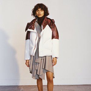 ☆ NWT ☆ MAJE | Quilted Puffer Jacket Coat | Purple and White | Size Medium